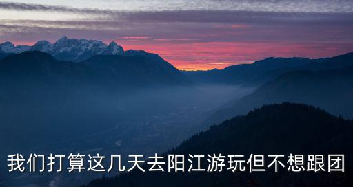 我們打算這幾天去陽江游玩但不想跟團
