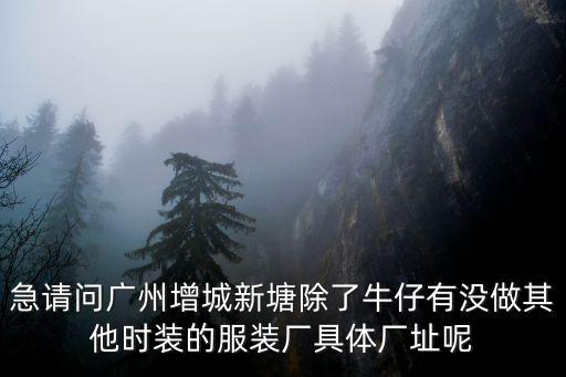 急請問廣州增城新塘除了牛仔有沒做其他時裝的服裝廠具體廠址呢