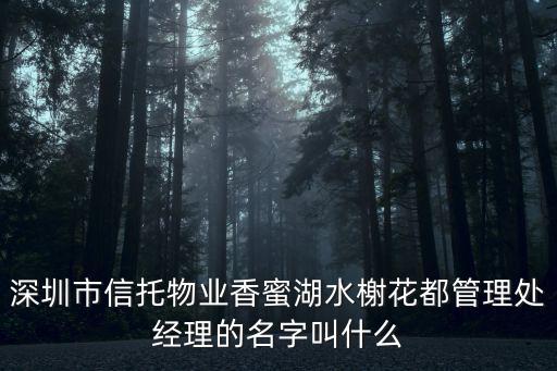 深圳市信托物業(yè)香蜜湖水榭花都管理處經理的名字叫什么