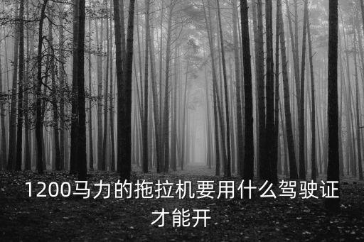 1200馬力的拖拉機(jī)要用什么駕駛證才能開