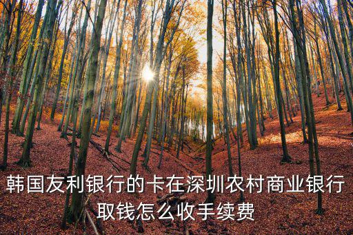 韓國友利銀行的卡在深圳農村商業銀行取錢怎么收手續費