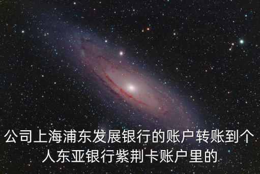 公司上海浦東發展銀行的賬戶轉賬到個人東亞銀行紫荊卡賬戶里的