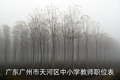 廣東廣州市天河區中小學教師職位表