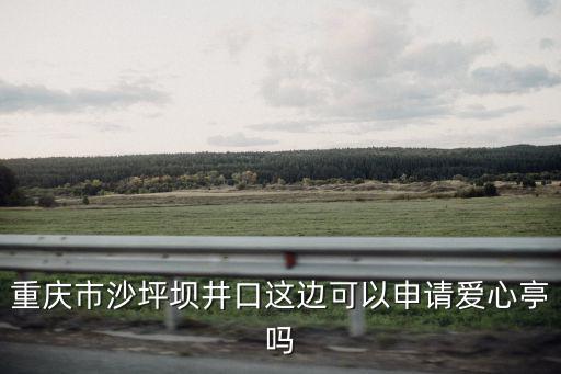 重慶市沙坪壩市政亭，重慶市沙坪壩井口這邊可以申請愛心亭嗎