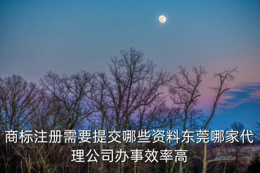 東莞市怡燁知識產權代理有限公司，商標注冊需要提交哪些資料東莞哪家代理公司辦事效率高