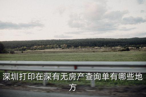 深圳打印在深有無房產查詢單有哪些地方
