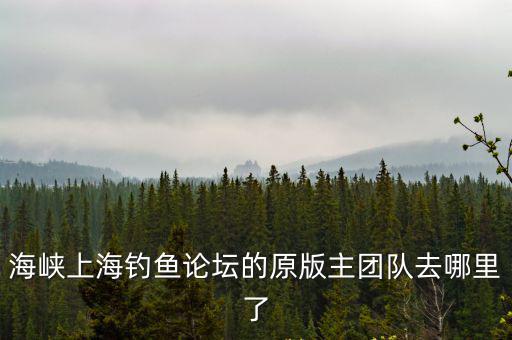 海峽上海釣魚論壇的原版主團隊去哪里了