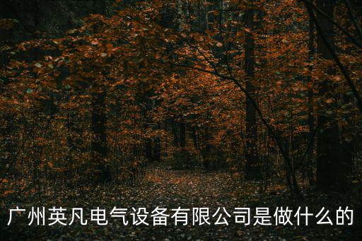 廣州英凡電氣設備有限公司是做什么的