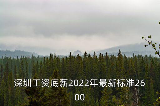 深圳工資底薪2022年最新標(biāo)準(zhǔn)2600