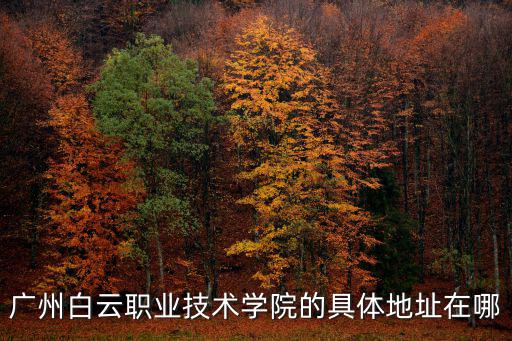廣州白云職業(yè)技術(shù)學(xué)院的具體地址在哪