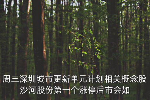 深圳市寶安翻身工業區城市更新，周三深圳城市更新單元計劃相關概念股沙河股份第一個漲停后市會如