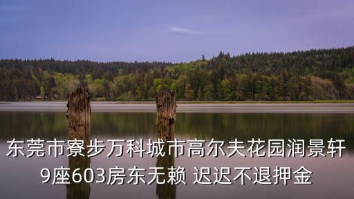 東莞市寮步萬科城市高爾夫花園潤景軒9座603房東無賴 遲遲不退押金