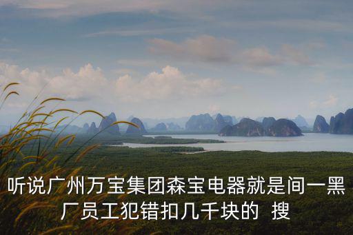聽說廣州萬寶集團森寶電器就是間一黑廠員工犯錯扣幾千塊的  搜