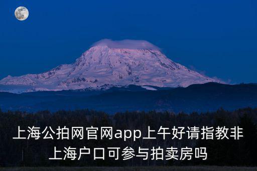 上海公拍網(wǎng)官網(wǎng)app上午好請指教非上海戶口可參與拍賣房嗎