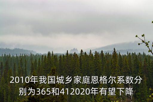 2010年我國城鄉(xiāng)家庭恩格爾系數(shù)分別為365和412020年有望下降