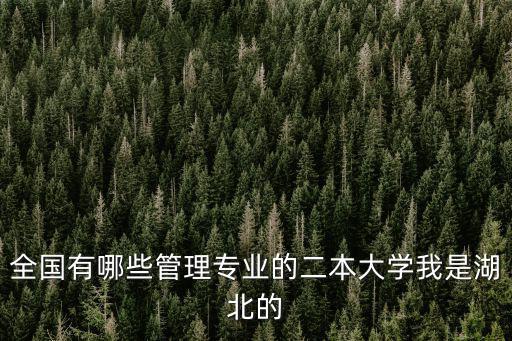 全國有哪些管理專業的二本大學我是湖北的