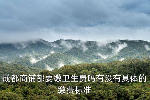 成都商鋪都要繳衛生費嗎有沒有具體的繳費標準