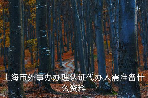 上海市外事辦辦理認證代辦人需準備什么資料