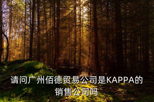 請(qǐng)問(wèn)廣州佰德貿(mào)易公司是KAPPA的銷售公司嗎