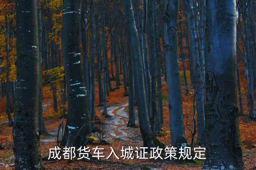 成都貨車入城證政策規定