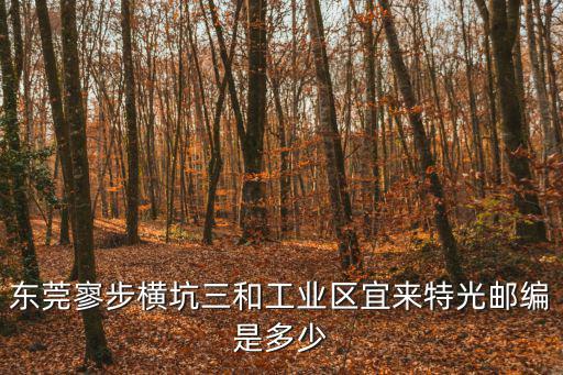 東莞寥步橫坑三和工業區宜來特光郵編是多少