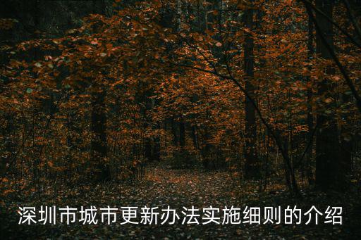 深圳市城市更新辦法實施細則的介紹