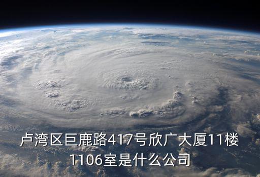 盧灣區(qū)巨鹿路417號(hào)欣廣大廈11樓1106室是什么公司
