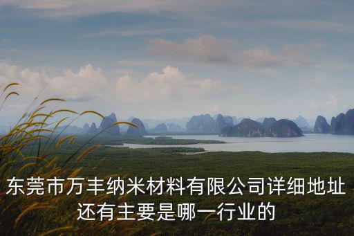 東莞市萬豐納米材料有限公司詳細地址還有主要是哪一行業的