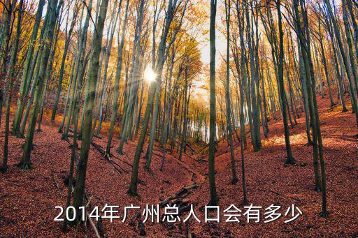 2014年廣州總人口會有多少