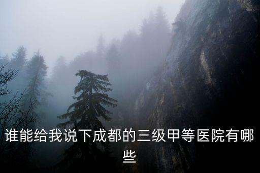 誰能給我說下成都的三級甲等醫院有哪些