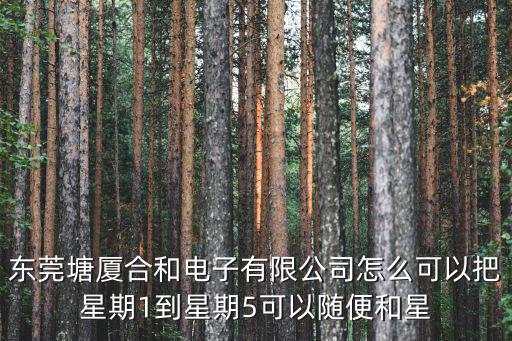 東莞塘廈合和電子有限公司怎么可以把星期1到星期5可以隨便和星