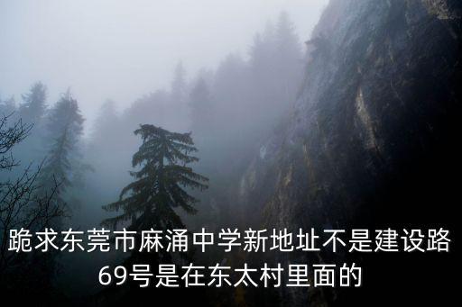 跪求東莞市麻涌中學新地址不是建設路69號是在東太村里面的