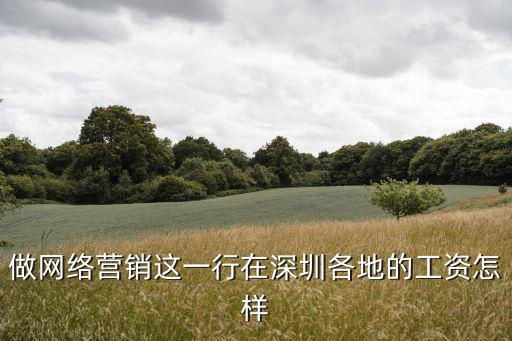 做網絡營銷這一行在深圳各地的工資怎樣