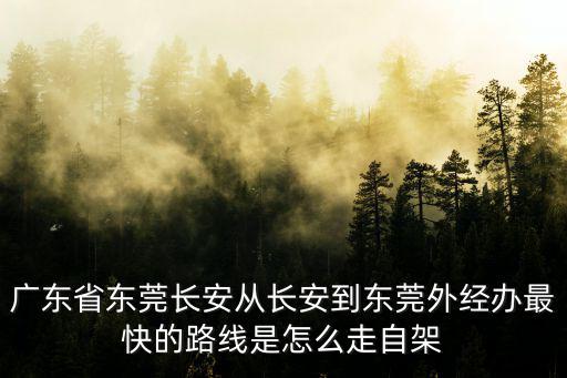 廣東省東莞長安從長安到東莞外經辦最快的路線是怎么走自架