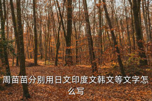 周苗苗分別用日文印度文韓文等文字怎么寫