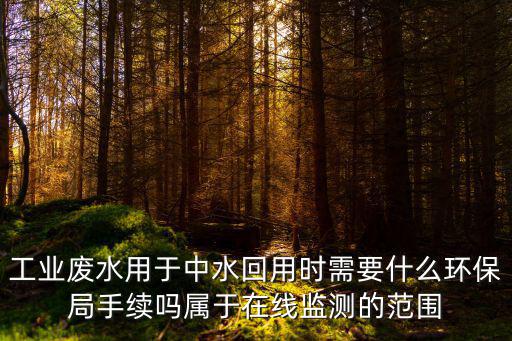 工業(yè)廢水用于中水回用時(shí)需要什么環(huán)保局手續(xù)嗎屬于在線(xiàn)監(jiān)測(cè)的范圍