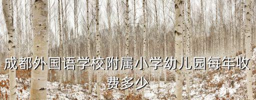 成都外國語學校附屬小學幼兒園每年收費多少
