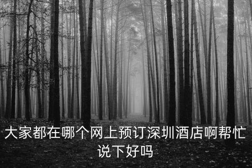 大家都在哪個網上預訂深圳酒店啊幫忙說下好嗎