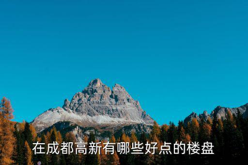 在成都高新有哪些好點的樓盤