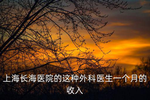 上海長海醫(yī)院的這種外科醫(yī)生一個月的收入