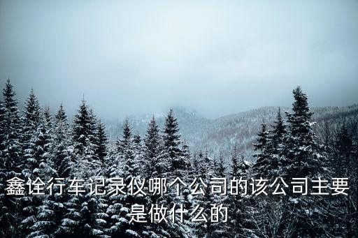 鑫詮行車記錄儀哪個公司的該公司主要是做什么的