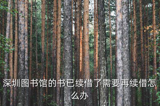 深圳圖書館的書已續借了需要再續借怎么辦