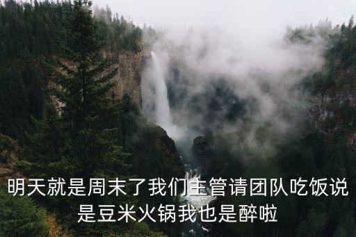 明天就是周末了我們主管請團隊吃飯說是豆米火鍋我也是醉啦