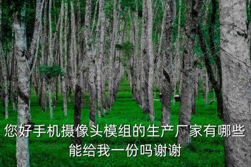 您好手機(jī)攝像頭模組的生產(chǎn)廠家有哪些能給我一份嗎謝謝