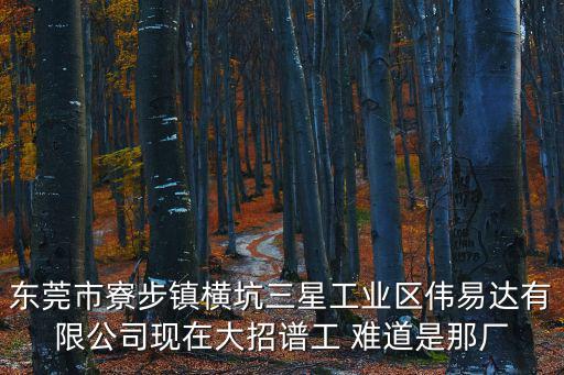 東莞市寮步鎮橫坑三星工業區偉易達有限公司現在大招譜工 難道是那廠
