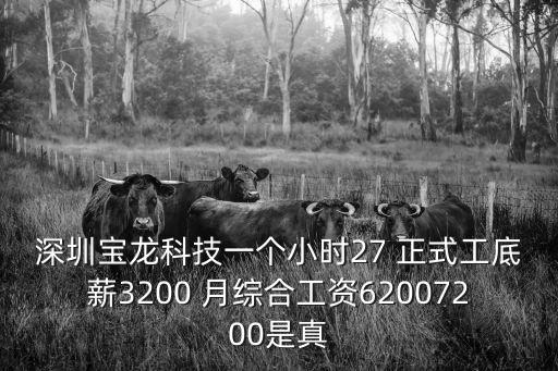 深圳寶龍科技一個小時27 正式工底薪3200 月綜合工資62007200是真