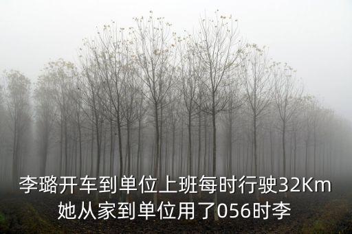李璐開車到單位上班每時行駛32Km她從家到單位用了056時李