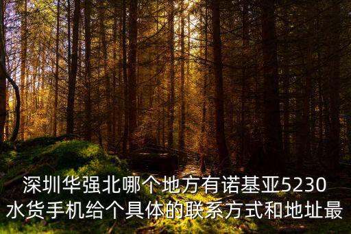 深圳華強北哪個地方有諾基亞5230水貨手機給個具體的聯(lián)系方式和地址最
