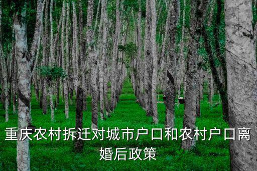 重慶農(nóng)村拆遷對城市戶口和農(nóng)村戶口離婚后政策