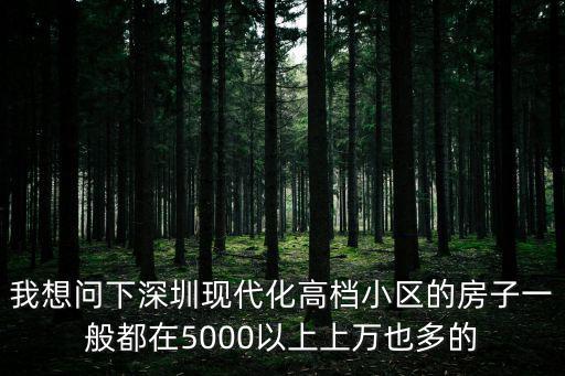 我想問(wèn)下深圳現(xiàn)代化高檔小區(qū)的房子一般都在5000以上上萬(wàn)也多的